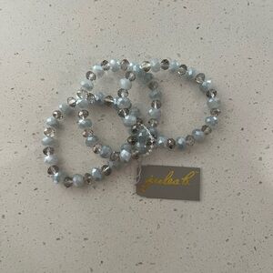 Jules B set of 3 Glass Beaded Bracelets NWT